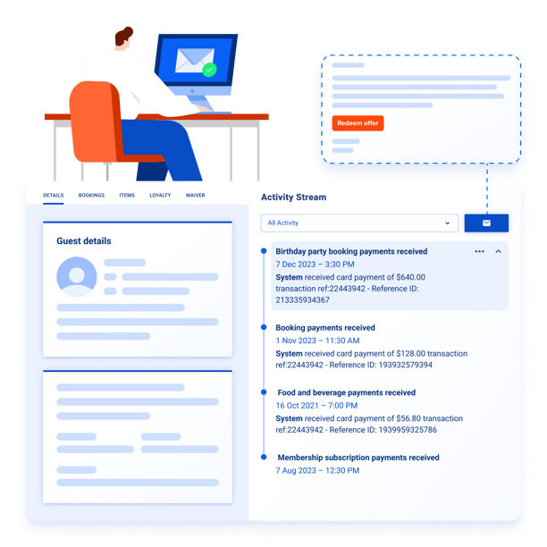 Contact guest directly from within the platform