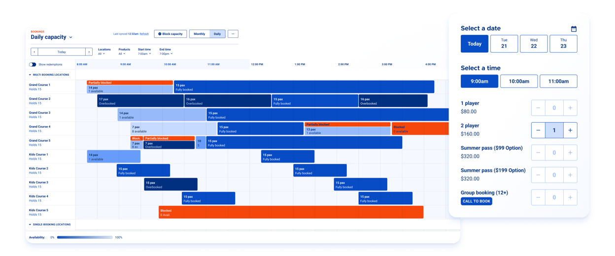 Real-time availability and scheduling