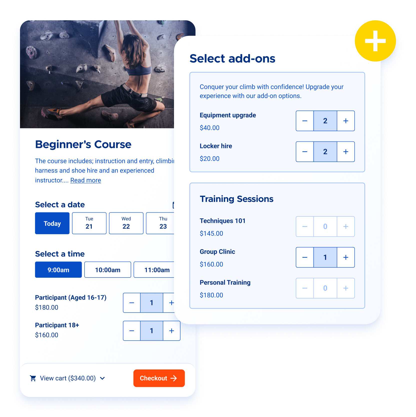 Climbing checkout Climbing checkout