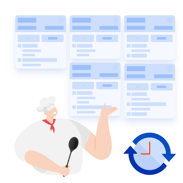 Chef preparing orders quickly