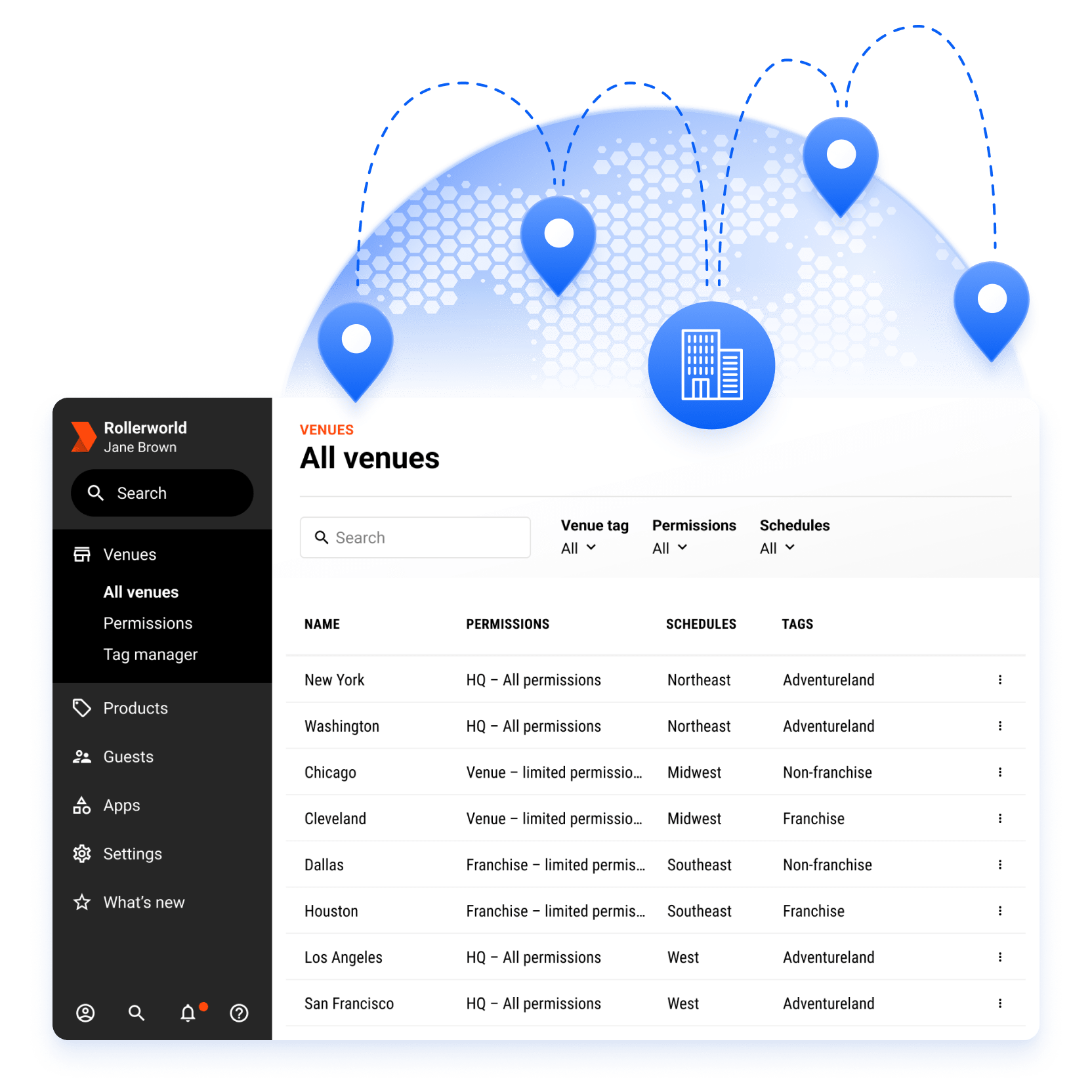 HQ accounts in Venue Manager