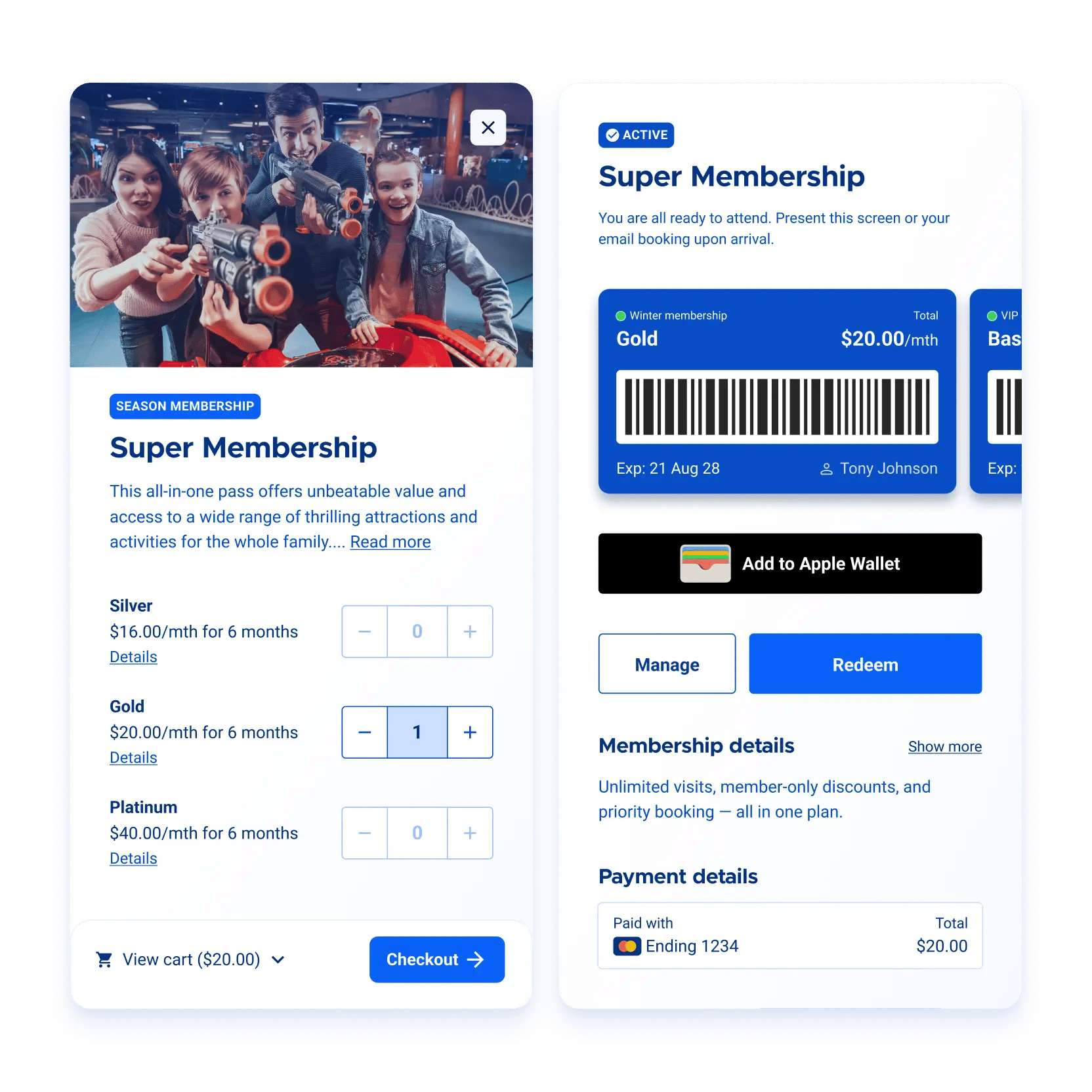 Membership checkout