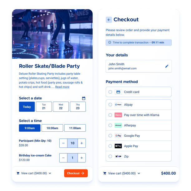 Reduce time to complete a party booking by 30%-1