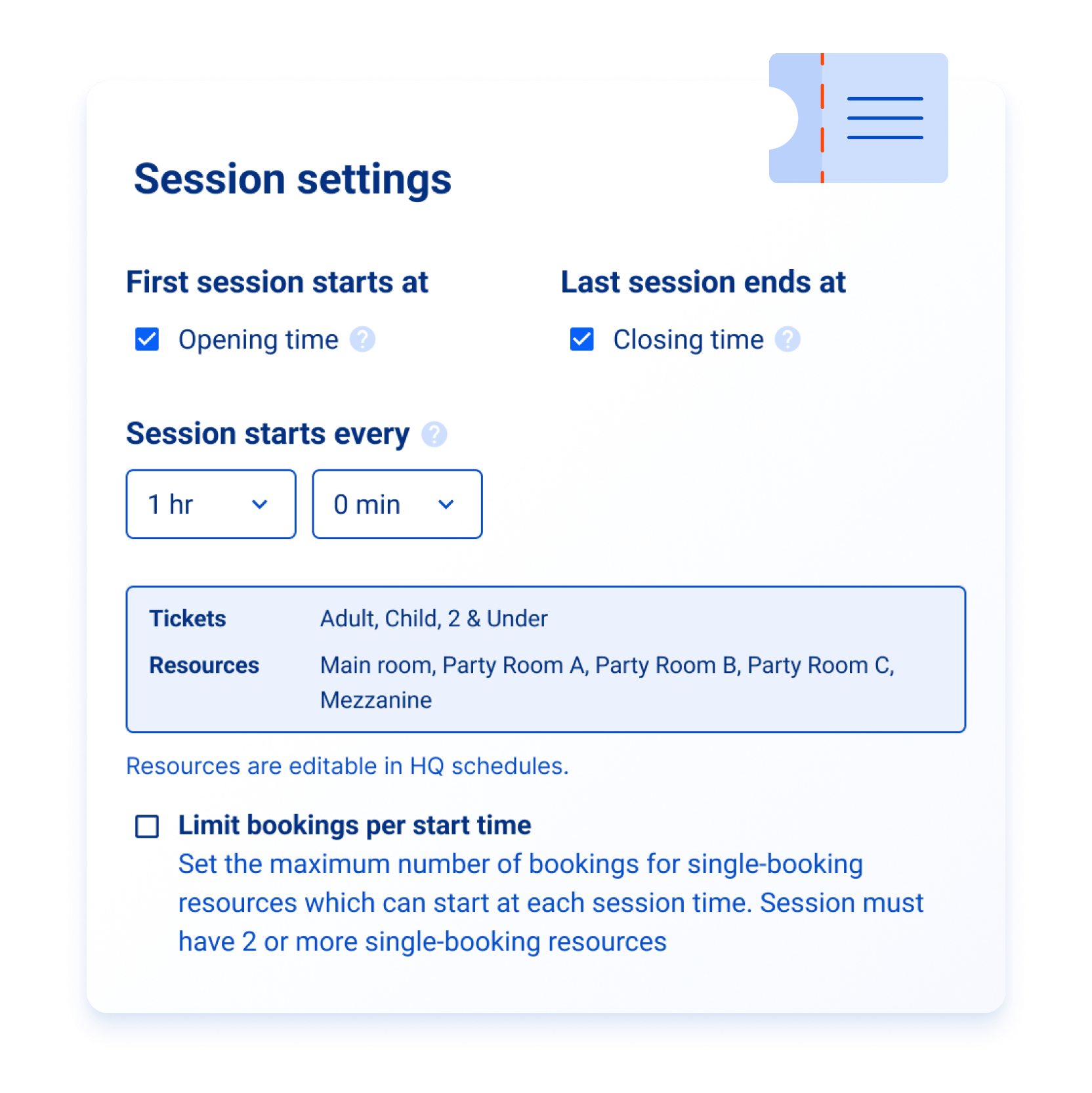 Session settings