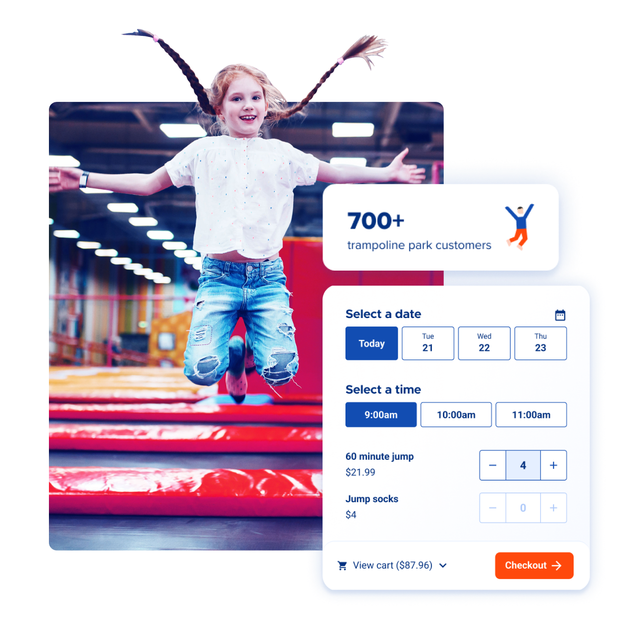 Girl on trampoline