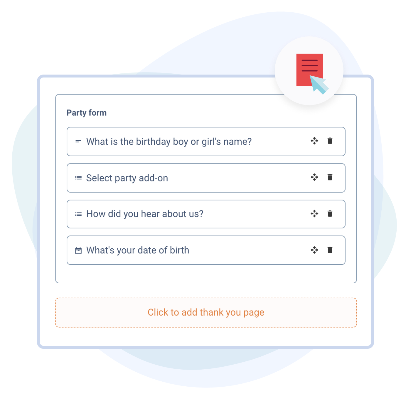 Form builder UI