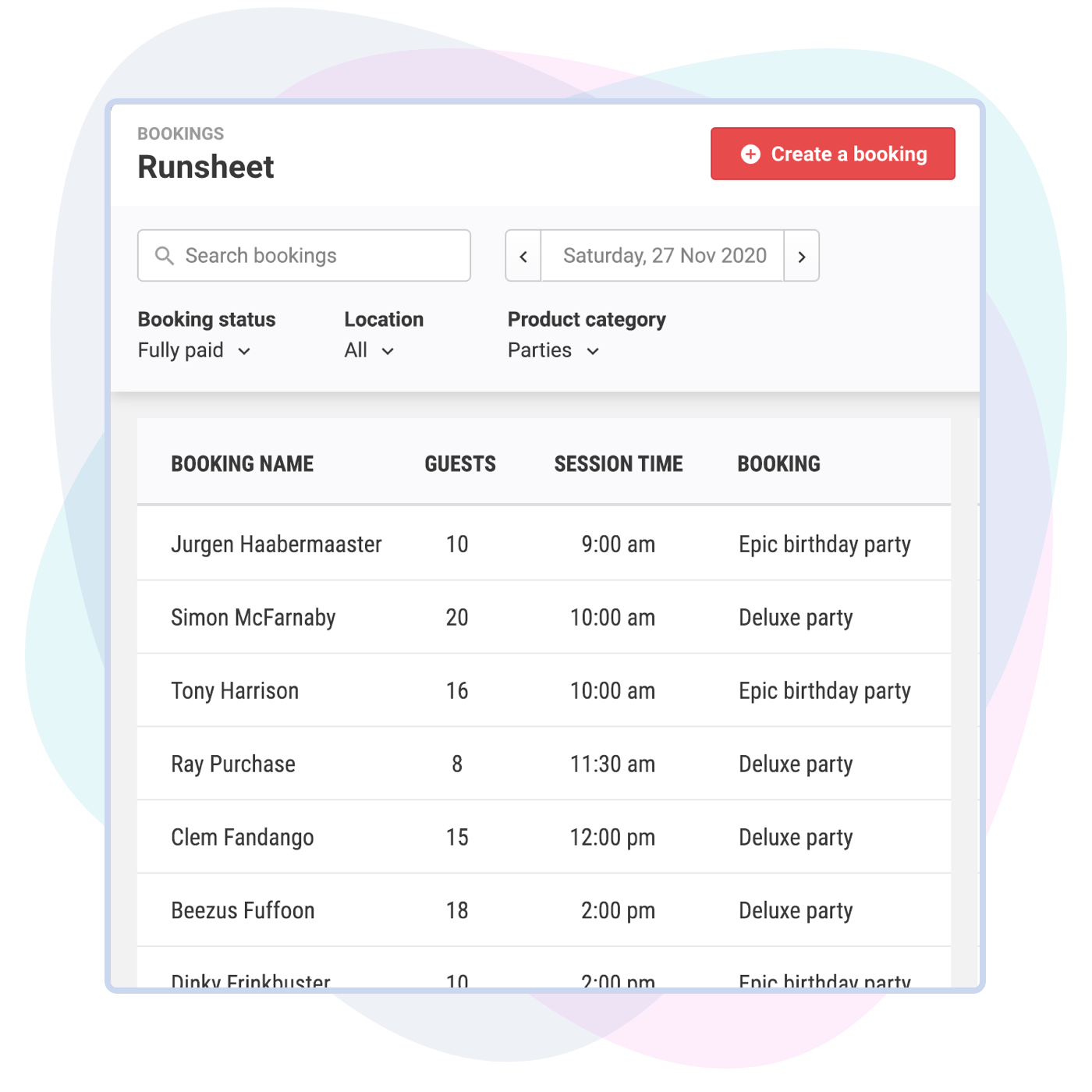 runsheet