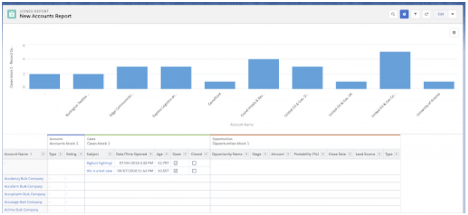 Salesforce reporting: Joined report