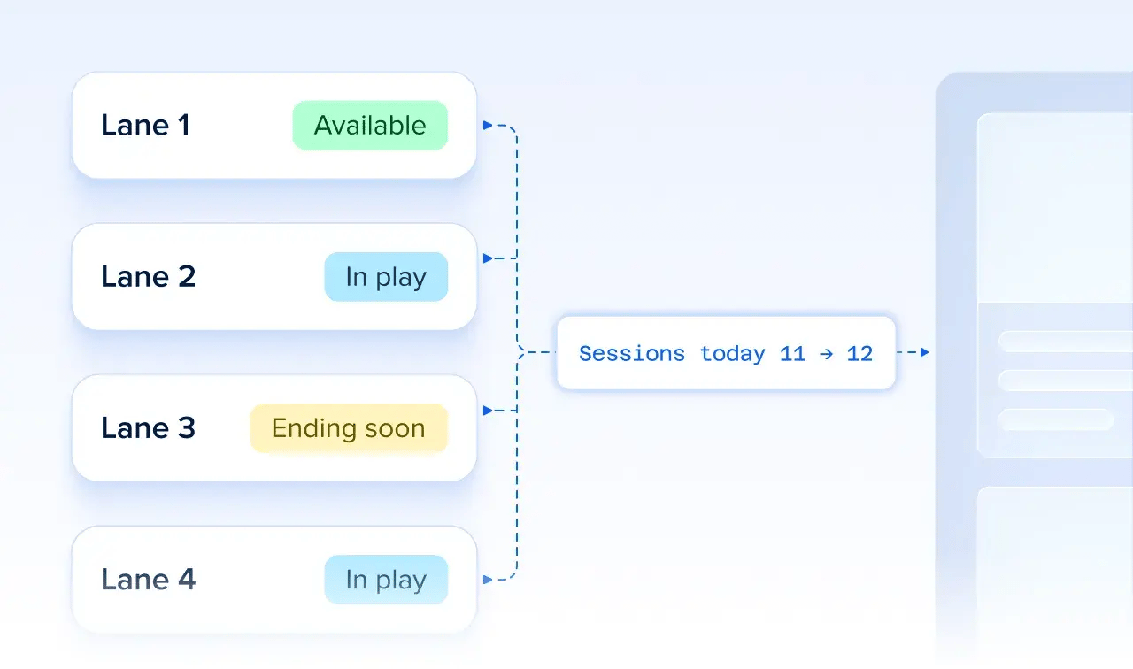 Real-time lane and booking sync