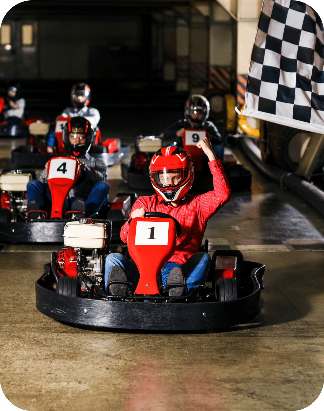 Kids on go karts