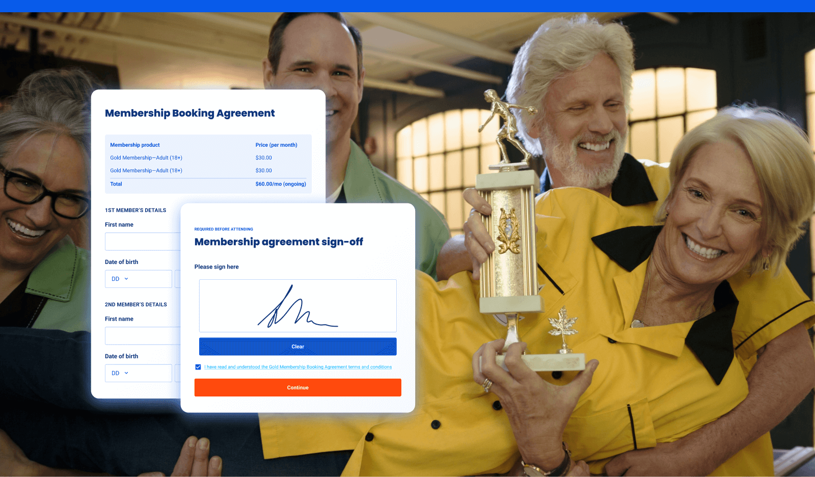 Bowling Alley Members celebrating 