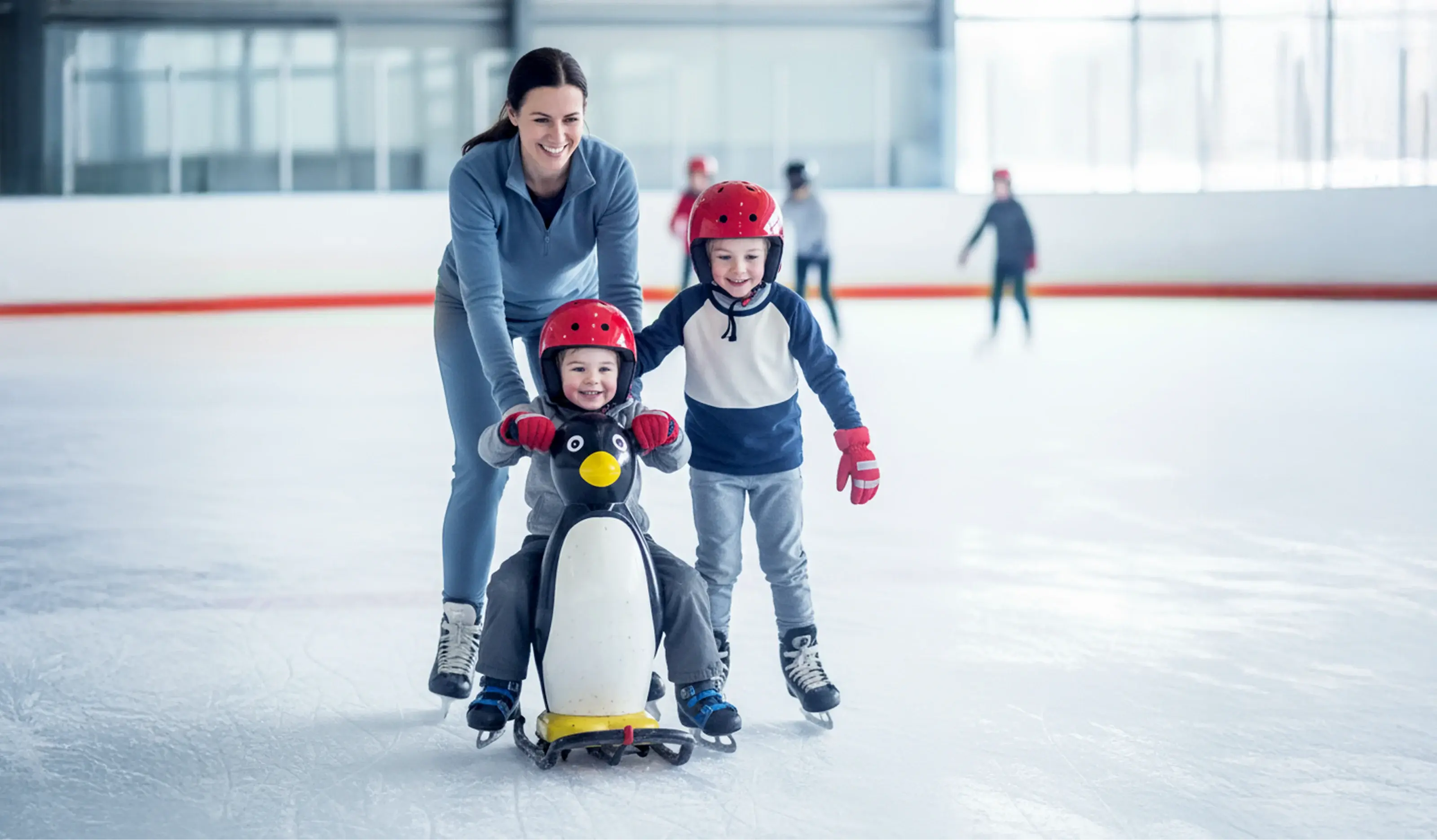 Family ice skating