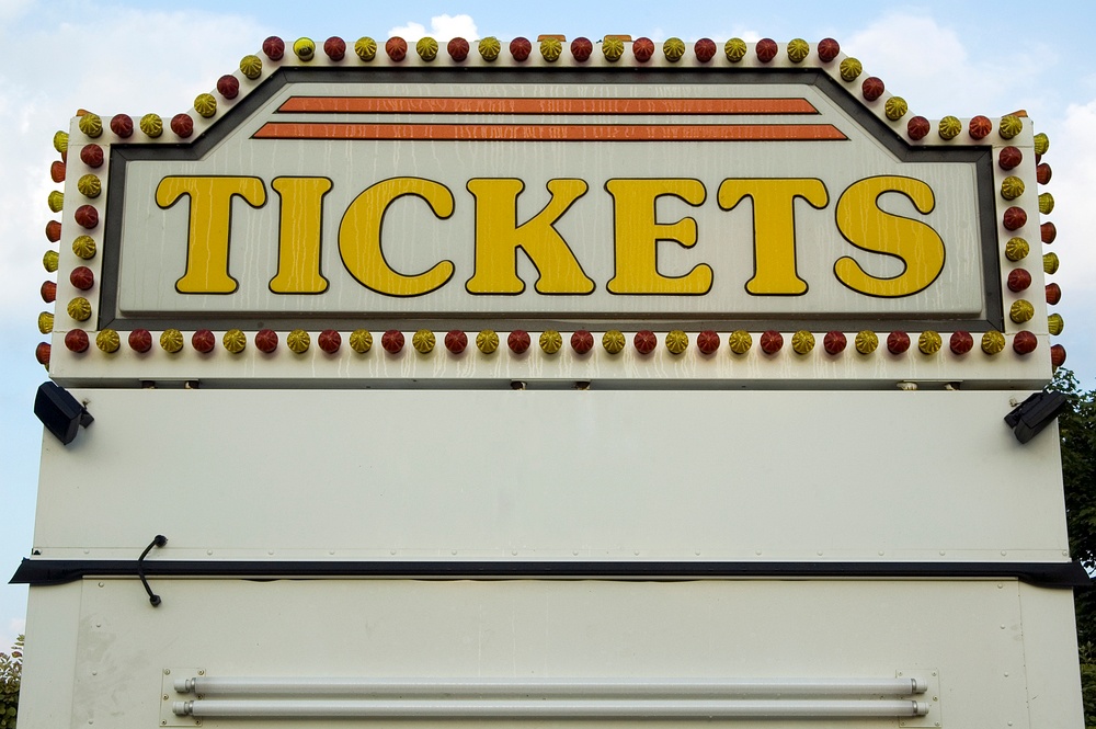 TICKETS sign